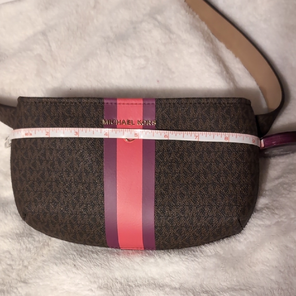 Michael Kors Brown and Pink Crossbody Bag